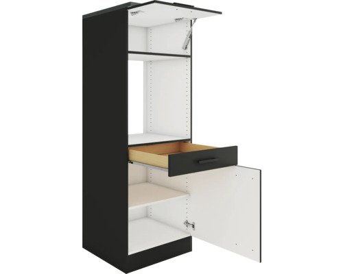 Élément de cuisine avec tiroir et compartiments ouverts