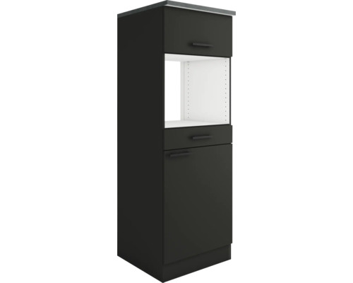 Meuble pour appareils encastrables Optifit pour microondes Madrid420 lxpxh 60 x 60 x 174,4 cm anthracite mat démonté tirant réversible (montage à gauche ou à droite)