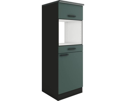 Meuble pour appareils encastrables Optifit pour microondes Verona405 lxpxh 60 x 60 x 174,4 cm vert mat démonté tirant réversible (montage à gauche ou à droite)