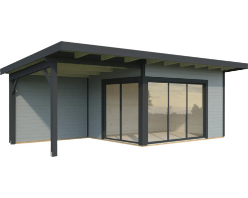 Abri de jardin Palmako Andrea avec plancher 715 x 402 cm gris clair-anthracite Abri de jardin Palmako Andrea avec plancher 715 x 402 cm gris clair-anthracite