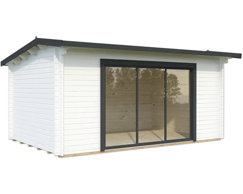 Gartenhaus Palmako Ines 13,7 m2 Slide inkl. Fussboden 524 x 379 cm weiss-anthrazit