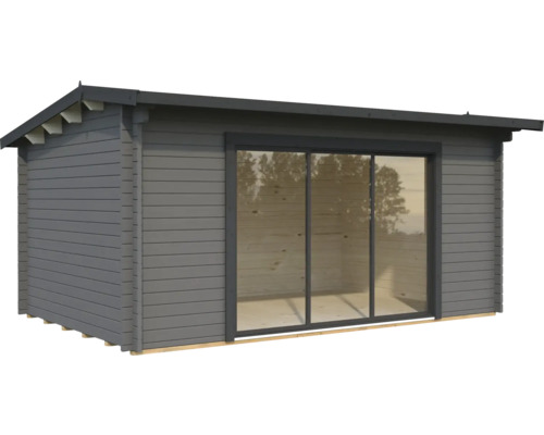Gartenhaus Palmako Ines 13,7 m2 Slide Plus inkl. Fussboden 524 x 379 cm dunkelgrau-anthrazit
