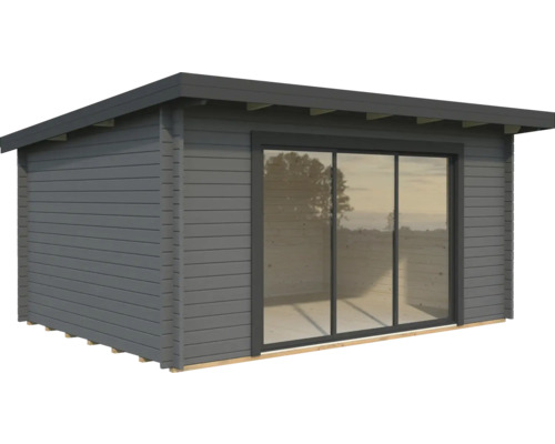 Gartenhaus Palmako Lea 14,2 m² Slide inkl. Fussboden 494 x 402 cm dunkelgrau-anthrazit