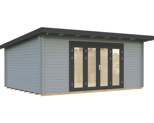 Abri de jardin Palmako Lea 19,4 m² avec plancher 578 x 451 cm gris clair-anthracite