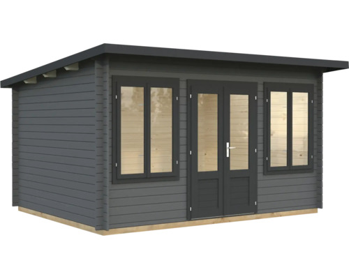 Gartenhaus Palmako Lisa 11,5 m² inkl. Fussboden 440 x 366 cm dunkelgrau-anthrazit