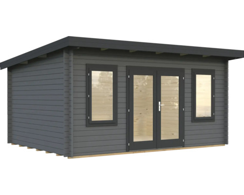 Gartenhaus Palmako Lisa 14,2 m² inkl. Fussboden 494 x 394 cm dunkelgrau-anthrazit