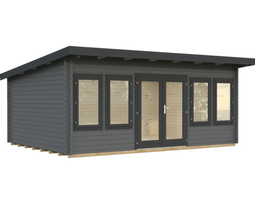 Gartenhaus Palmako Lisa 19,4 m² inkl. Fussboden 578 x 447 cm dunkelgrau-anthrazit