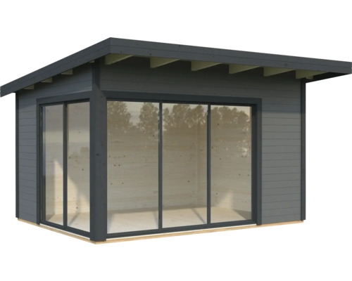 Abri de jardin Palmako Andrea 11,2 m² Slide Plus avec plancher 434 x 402 cm gris foncé-anthracite
