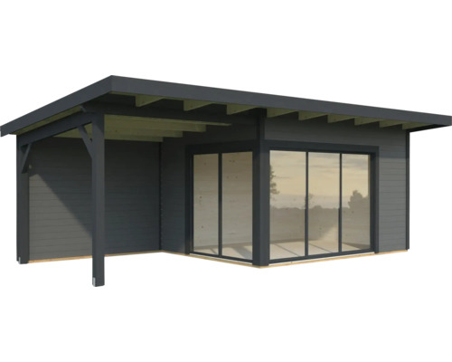 Abri de jardin Palmako Andrea 11,2+7,9 m² Slide Plus avec plancher 715 x 402 cm gris foncé-anthracite Abri de jardin Palmako Andrea 11,2+7,9 m² Slide Plus avec plancher 715 x 402 cm gris foncé-anthracite