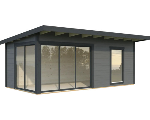 Abri de jardin Palmako Andrea 17,1 m² Slide avec plancher 639 x 402 cm gris foncé-anthracite