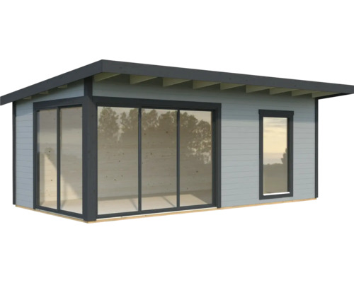 Abri de jardin Palmako Andrea 17,1 m² Slide Plus avec plancher 639 x 402 cm gris clair-anthracite Abri de jardin Palmako Andrea 17,1 m² Slide Plus avec plancher 639 x 402 cm gris clair-anthracite