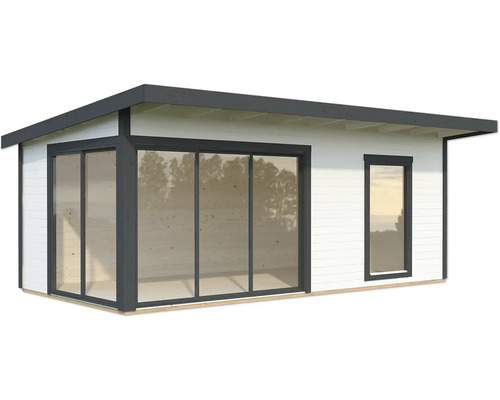 Abri de jardin Palmako Andrea 17,1 m² Slide Plus avec plancher 639 x 402 cm blanc-anthracite Abri de jardin Palmako Andrea 17,1 m² Slide Plus avec plancher 639 x 402 cm blanc-anthracite