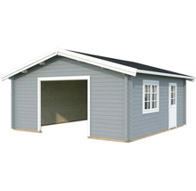 Holzgarage mit Fenster und Tür