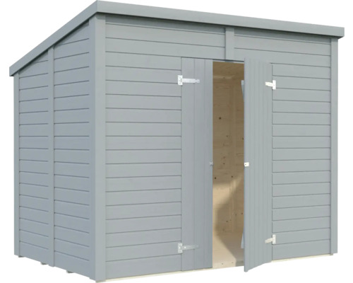 Abri de jardin Palmako Leif 4,5 m² avec plancher 280 x 186 cm gris clair