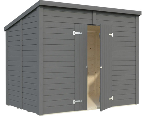 Abri de jardin Palmako Leif 4,5 m² avec plancher 280 x 186 cm gris foncé