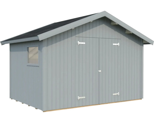 Abri de jardin Palmako Nils 8,2 m² avec plancher 392 x 289 cm gris clair Abri de jardin avec fenêtre et double porte