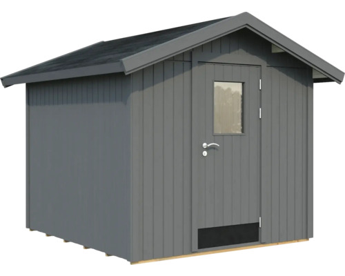 Abri de jardin Palmako Lucas 5,4 m² avec plancher 279 x 289 cm gris foncé Abri de jardin en bois gris avec fenêtre et porte