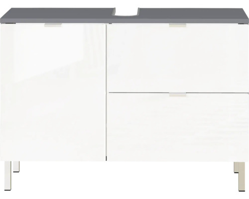 Germania Waschbeckenunterschrank GW-MAURESA BxHxT 80 x 56 x 34 cm Frontfarbe weiss/graphit Waschbeckenunterschrank mit einer Tür und zwei Schubladen