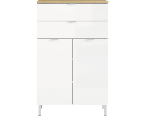 Germania Kommode GW-MAURESA BxHxT 60 x 97 x 34 cm Frontfarbe weiss/grandson eiche Schuhschrank mit zwei Schubladen, zwei Türen und Füßen