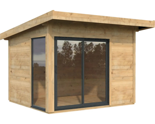 Gartenhaus Palmako Andrea 7,5 m² Slide Plus inkl. Fussboden 340 x 352 cm tauchgrundiert braun