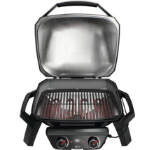Offener Elektrogrill mit Grillrost und Temperaturanzeige