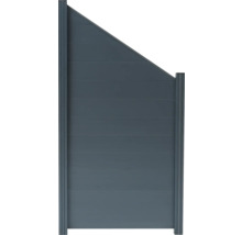 Portillon de jardin en aluminium avec bord supérieur biseauté