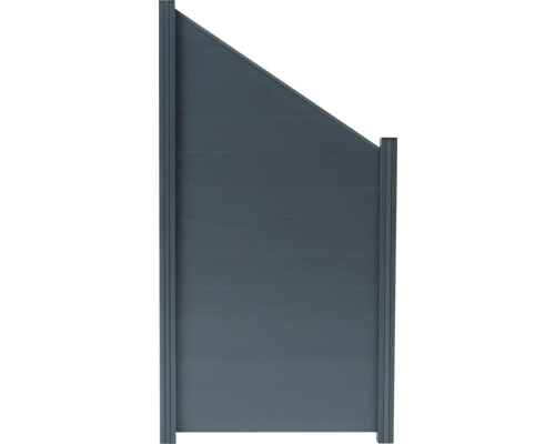 Élément de finition floraworld système de clôture enfichable lamelles en aluminium 90 x 180/120 cm anthracite Portillon de jardin en aluminium avec bord supérieur biseauté