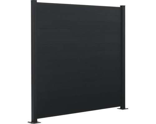 Sichtschutzzaun aus Aluminium mit horizontalen Lamellen