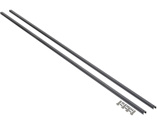 Kit de fixation floraworld pour système de clôture enfichable tôle d'acier anthracite Deux rails métalliques avec matériel de fixation