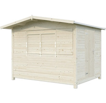Abri de jardin en bois avec fenêtre et porte