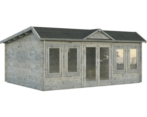 Gartenhaus Palmako Claudia Pent 19,4 m² inkl. Fussboden 578 x 425 cm tauchgrundiert grau