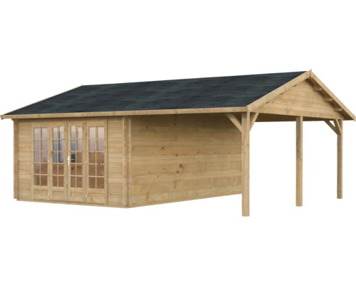Abri de jardin Palmako Irene 19,0+16,2 m² 703 x 619 cm imprégné par immersion brun