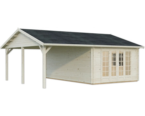 Holz Gartenhaus mit überdachter Terrasse