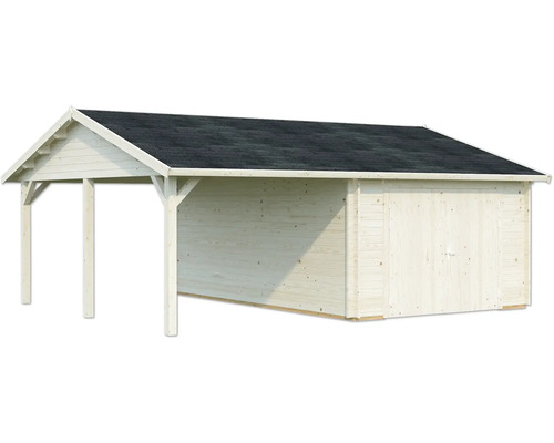 Garage simple Palmako Roger 19,0+16,2m² mit Holztor 703 x 619 cm imprégné par immersion