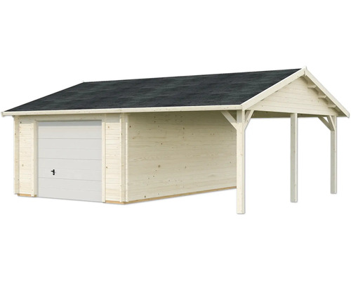 Garage en bois avec carport