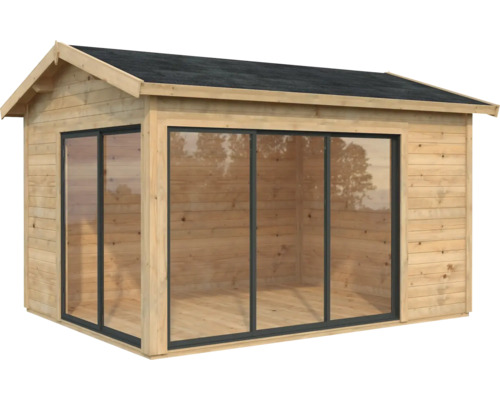 Gartenhaus Palmako Amanda 11,2 m² Slide Plus inkl. Fussboden 434 x 340 cm tauchgrundiert braun