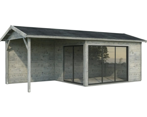 Abri de jardin Palmako Amanda 11,2+7,8 m² Slide Plus avec plancher 712 x 340 cm imprégné par immersion gris Abri de jardin Palmako Amanda 11,2+7,8 m² Slide Plus avec plancher 712 x 340 cm imprégné par immersion gris