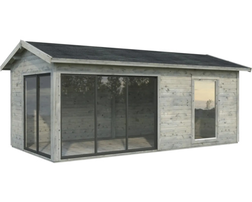 Abri de jardin Palmako Amanda 17,1 m² Slide Plus avec plancher 639 x 340 cm doté d'un vernissage par immersion gris Abri de jardin Palmako Amanda 17,1 m² Slide Plus avec plancher 639 x 340 cm doté d'un vernissage par immersion gris