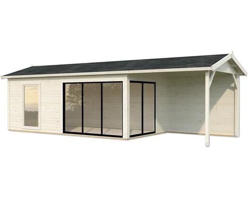 Maison de jardin en bois avec fenêtre et porte coulissante