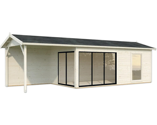 Maison de jardin en bois avec toit et portes coulissantes