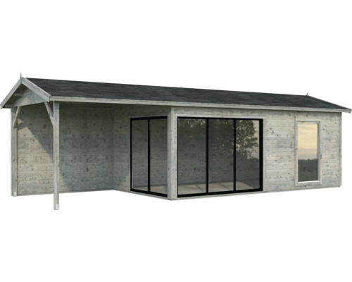 Abri de jardin Palmako Amanda 17,1+7,8 m² Slide Plus avec plancher 917 x 340 cm doté d'un vernissage par immersion gris Abri de jardin Palmako Amanda 17,1+7,8 m² Slide Plus avec plancher 917 x 340 cm doté d'un vernissage par immersion gris