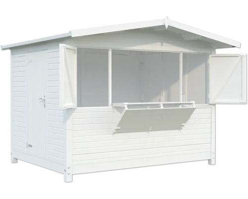 Stand de marché Palmako Marian 6,2 m² avec plancher 328 x 284 cm blanc