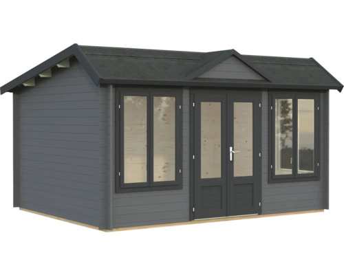 Gartenhaus Palmako Claudia Pent 11,5 m² inkl. Fussboden 440 x 346 cm dunkelgrau-anthrazit