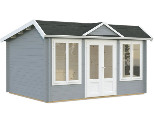 Gartenhaus Palmako Claudia Pent 11,5 m² inkl. Fussboden 440 x 346 cm hellgrau-weiss