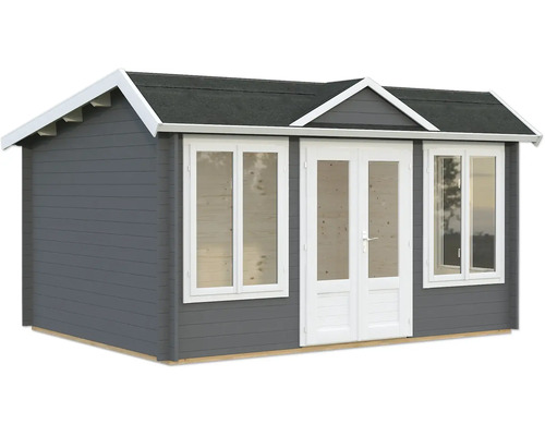 Gartenhaus Palmako Claudia Pent 11,5 m² inkl. Fussboden 440 x 346 cm dunkelgrau-weiss