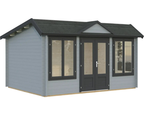 Gartenhaus Palmako Claudia Pent 11,5 m² inkl. Fussboden 440 x 346 cm hellgrau-anthrazit