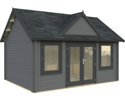 Gartenhaus Palmako Claudia 14,2 m² inkl. Fussboden 494 x 376 cm dunkelgrau-anthrazit