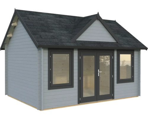Gartenhaus Palmako Claudia 14,2 m² inkl. Fussboden 494 x 376 cm hellgrau-anthrazit