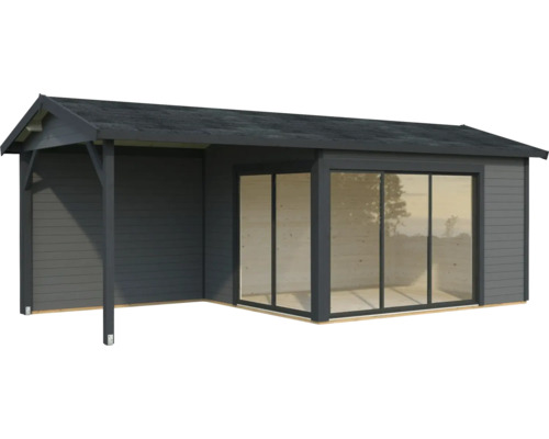 Abri de jardin Palmako Amanda 11,2+7,8 m² Slide Plus avec plancher 712 x 340 cm gris foncé-anthracite Abri de jardin Palmako Amanda 11,2+7,8 m² Slide Plus avec plancher 712 x 340 cm gris foncé-anthracite