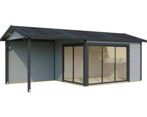Abri de jardin Palmako Amanda 11,2+7,8 m² Slide Plus avec plancher 712 x 340 cm gris clair-anthracite Abri de jardin Palmako Amanda 11,2+7,8 m² Slide Plus avec plancher 712 x 340 cm gris clair-anthracite